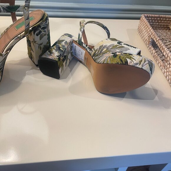 Topshop Floral Lava Ankle Strap Wedge 7.5 - Picture 3 of 6
